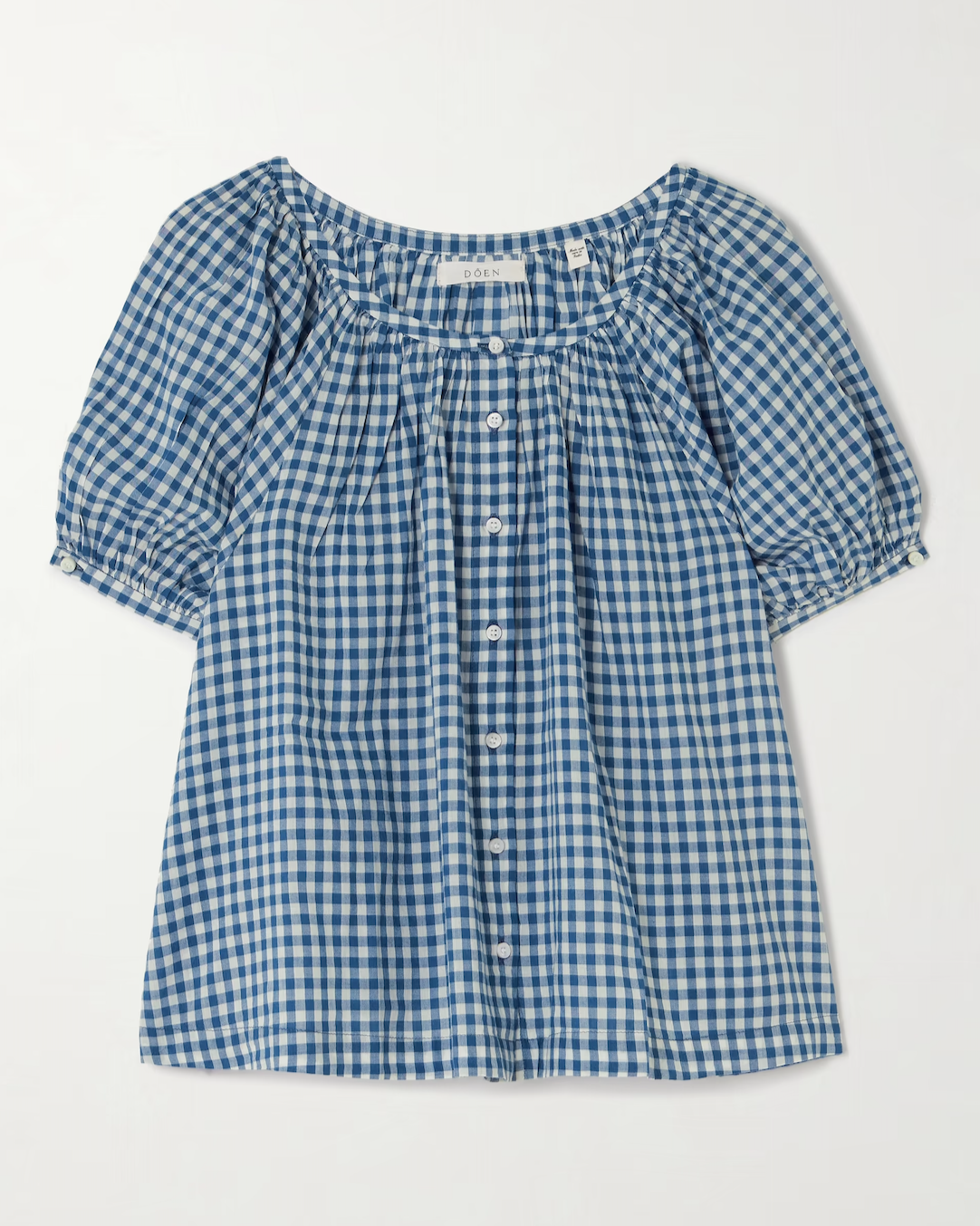 June Top - Blue Gingham
