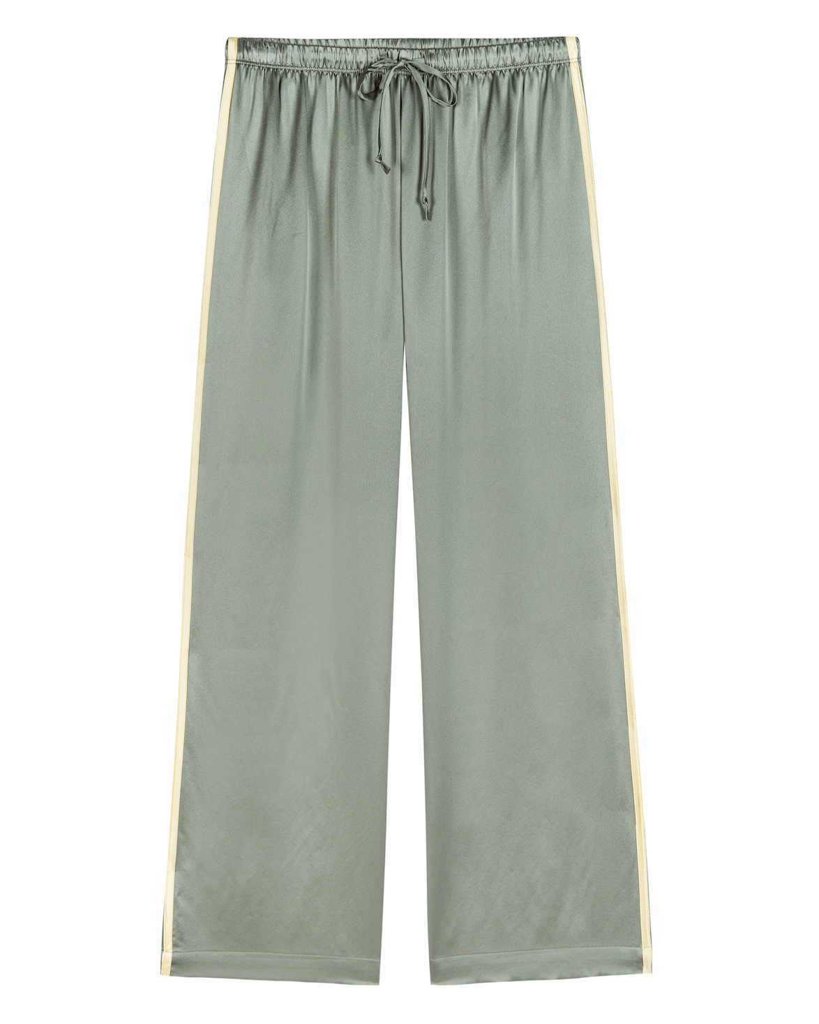The Silk Stripe Crop Pant - Dill