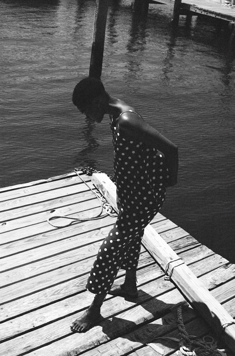 Classic Crop Pant - Navy Dot