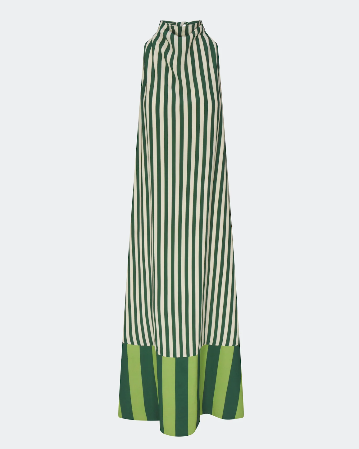 Mona Crepe Dress - Green Stripe Combo