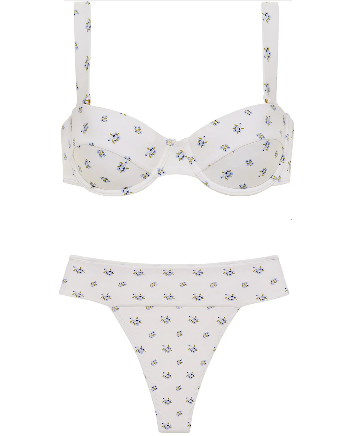 Heidi Floral Bustier Bikini Top and Heidi Floral Tamarindo Bikini Bottom Set