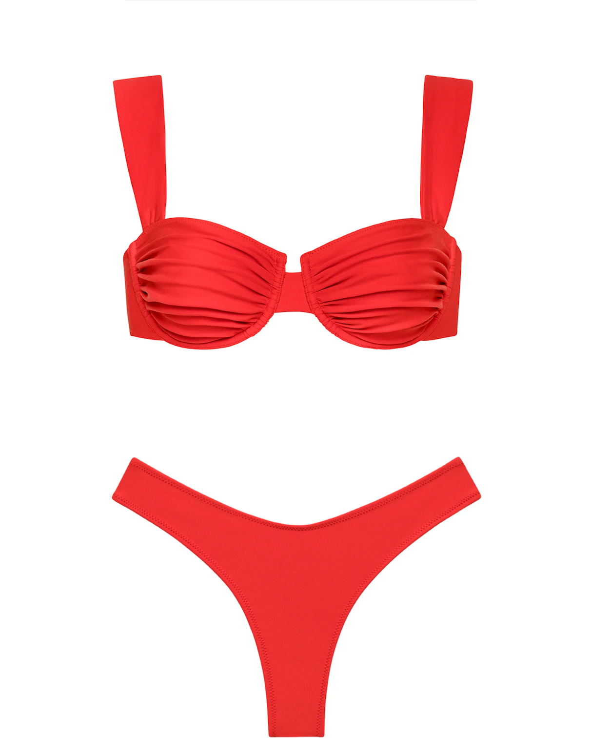 Cherry Bella Bikini Top and Added Coverage Lulu (Zig-Zag Stitch) Bikini Bottom Set