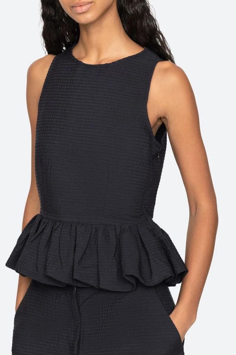 Roni Boat Neck Top - Black