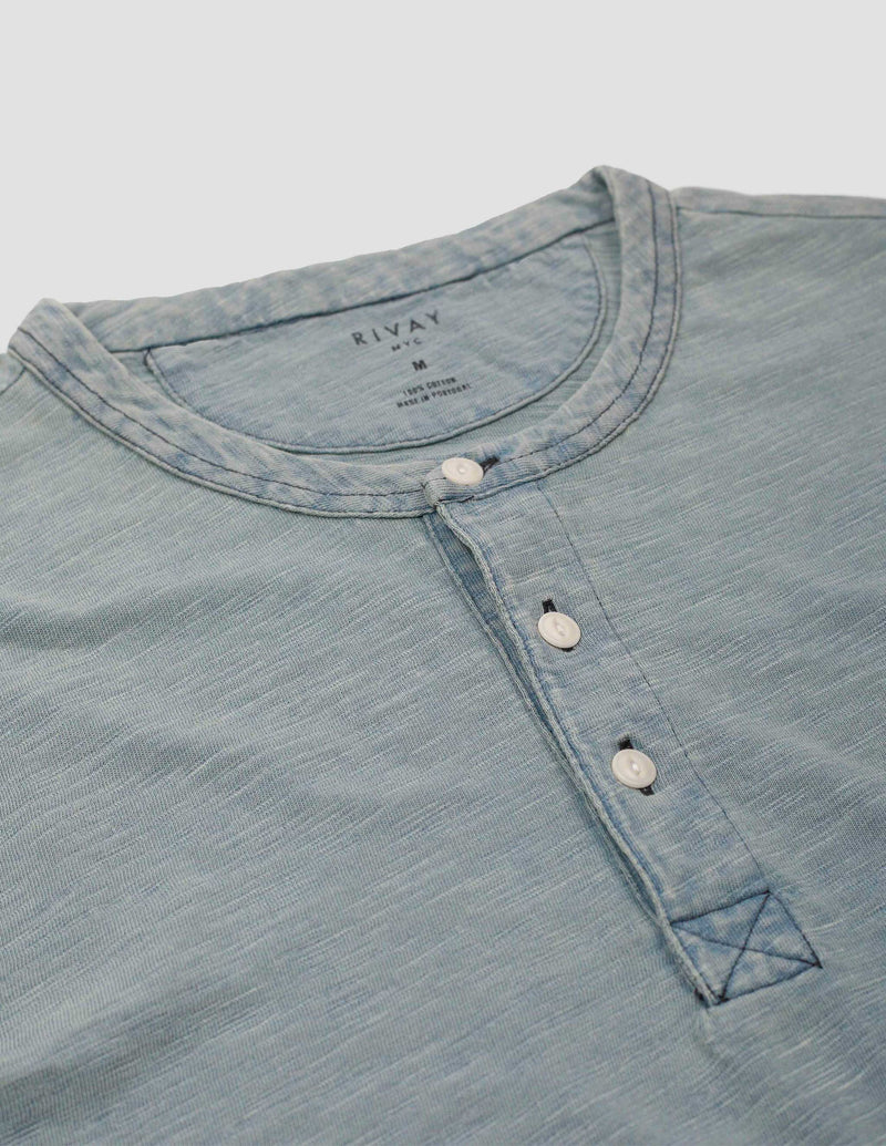 Slub Cotton Henley - Indigo