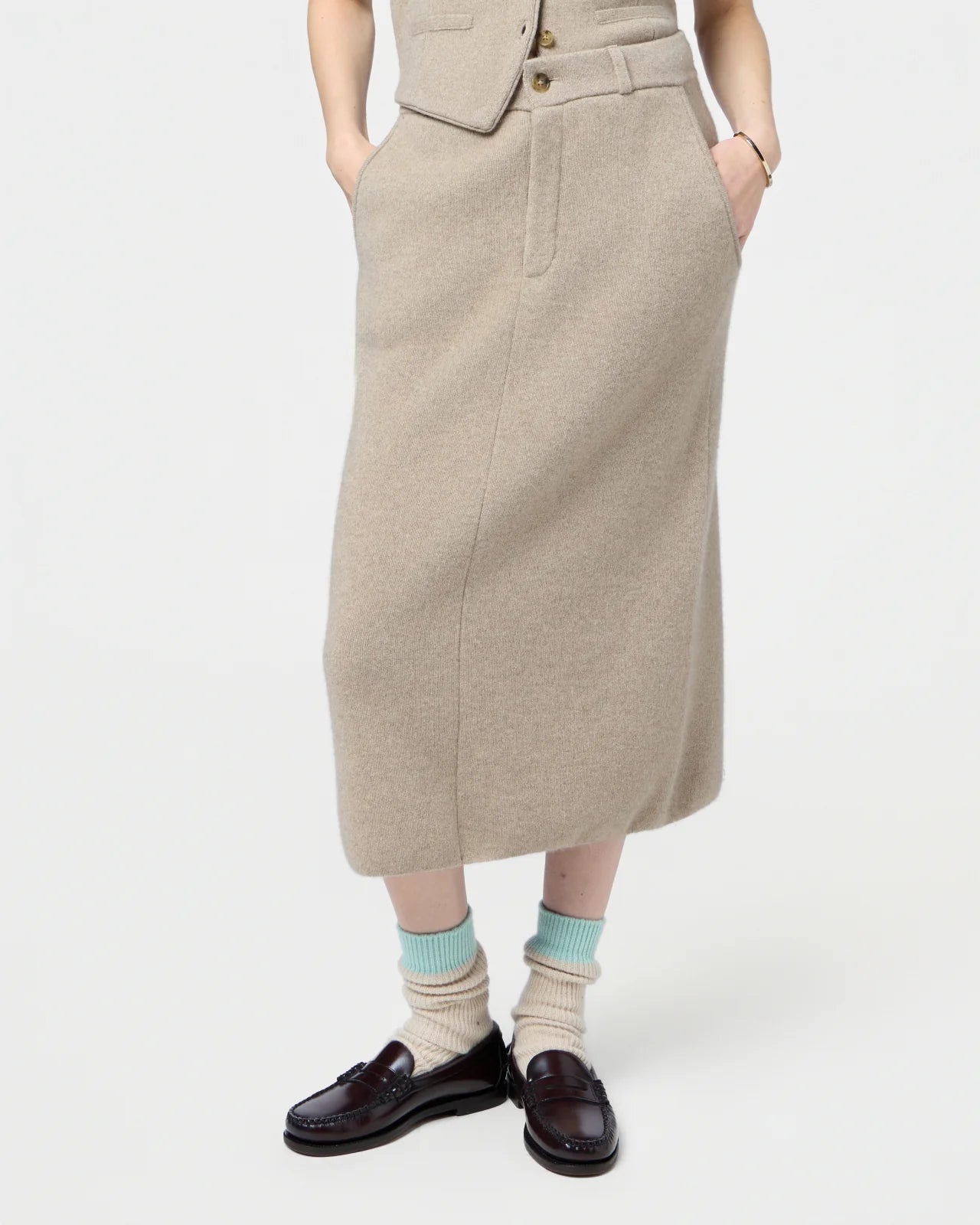 Tailored Skirt - Taupe