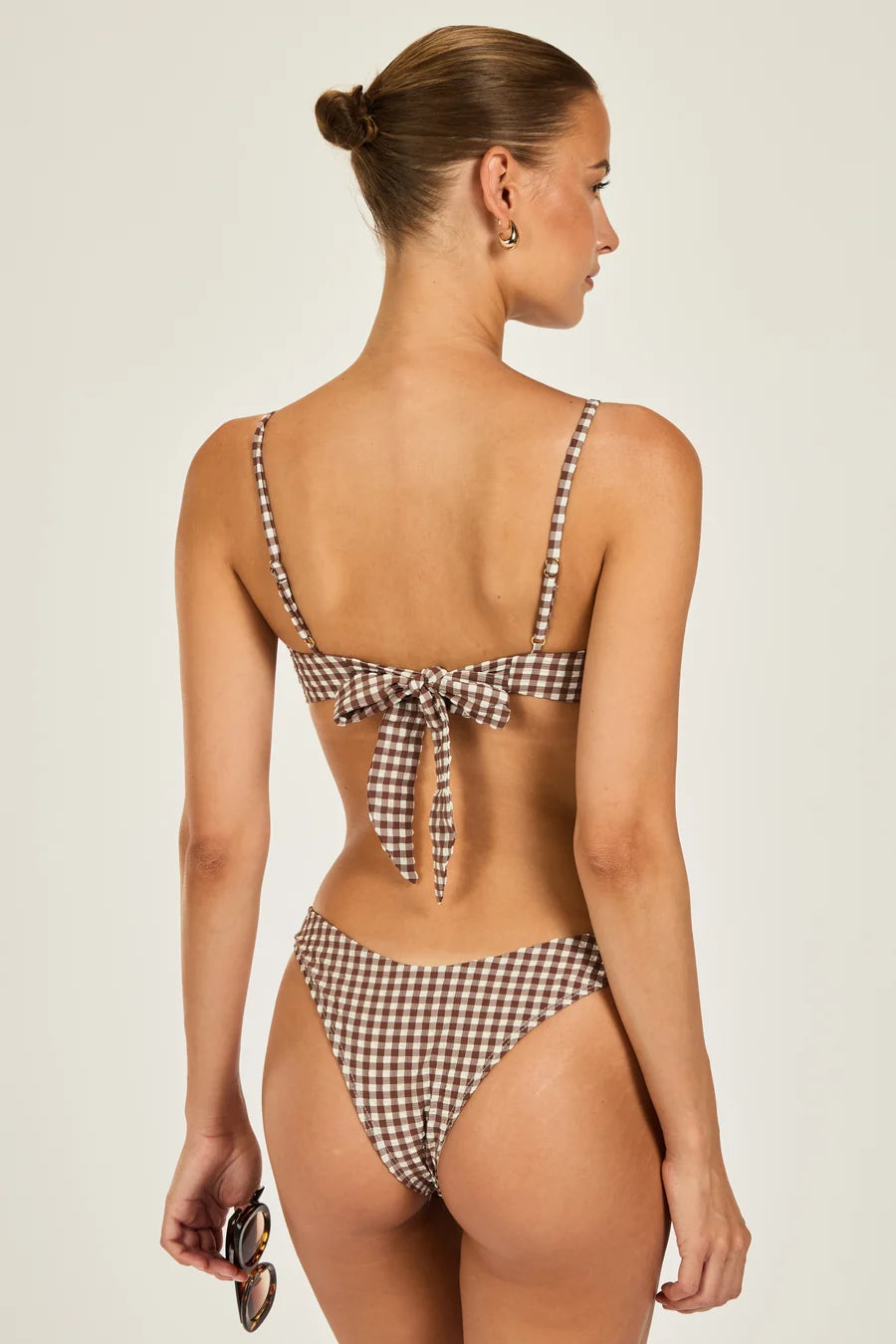 Cabo Verde Top - Espresso and Ivory Gingham