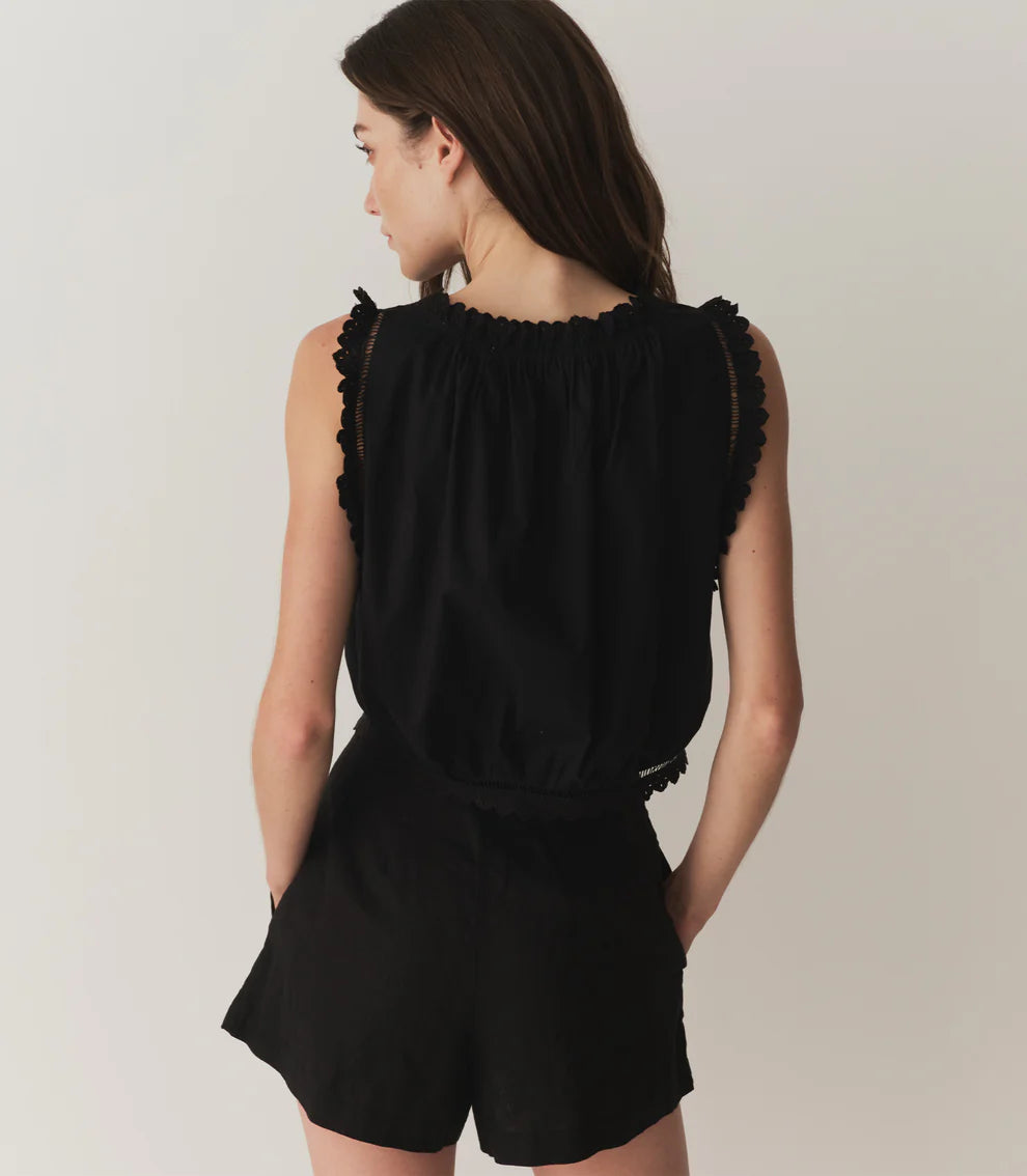 La Rue Linen Short - Black