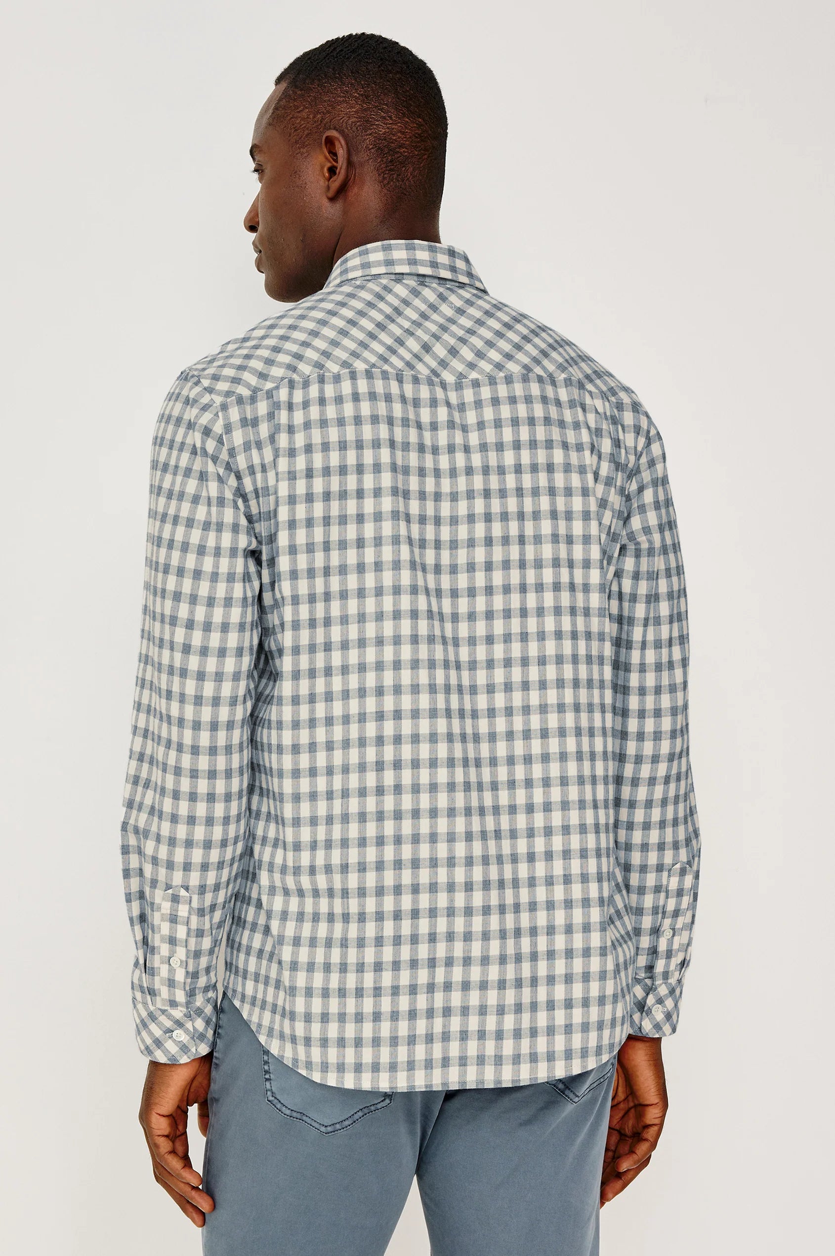 Vance Shirt - Bone Navy Check