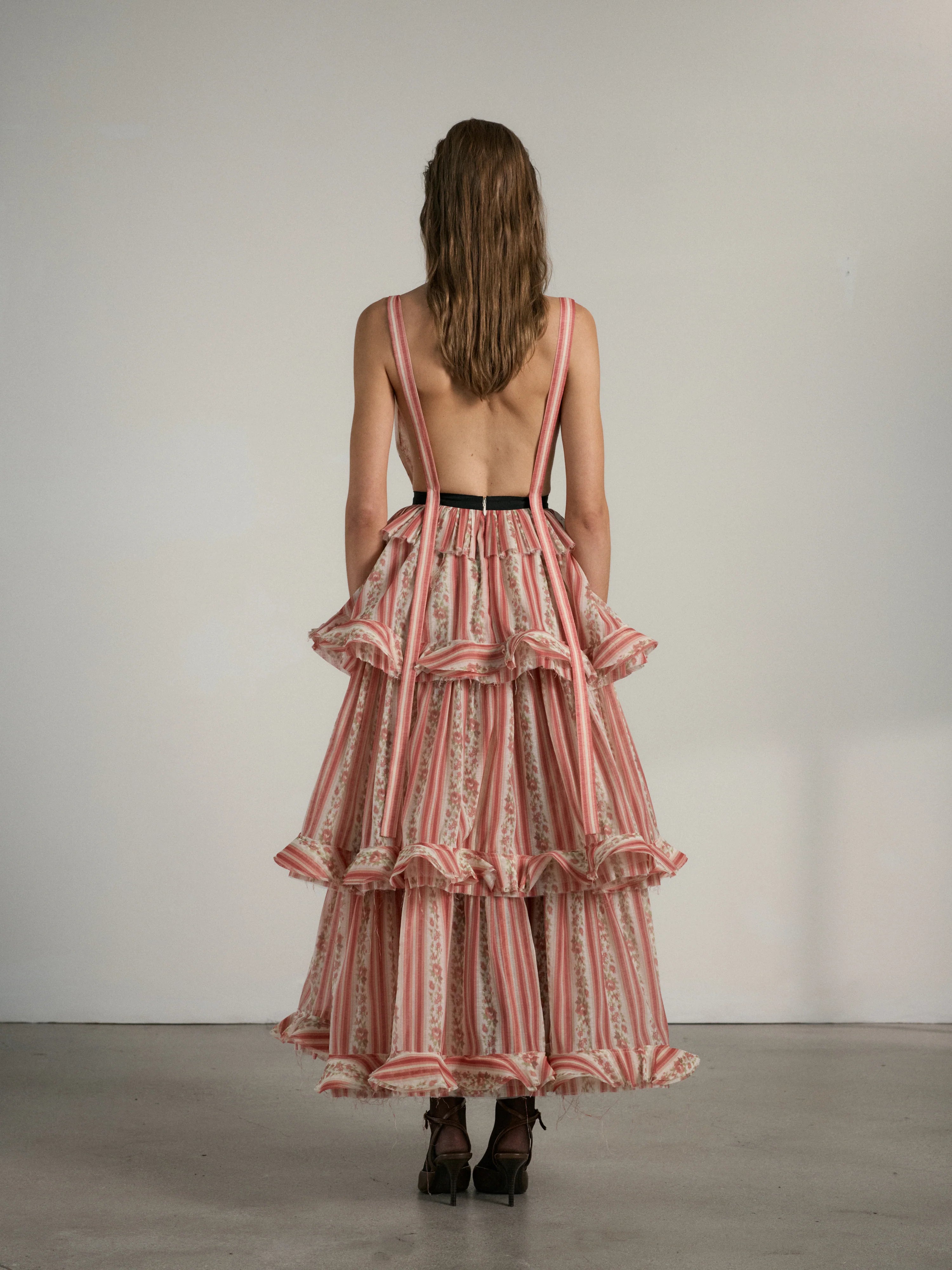 The Valencia Dress - Red Floral Stripe