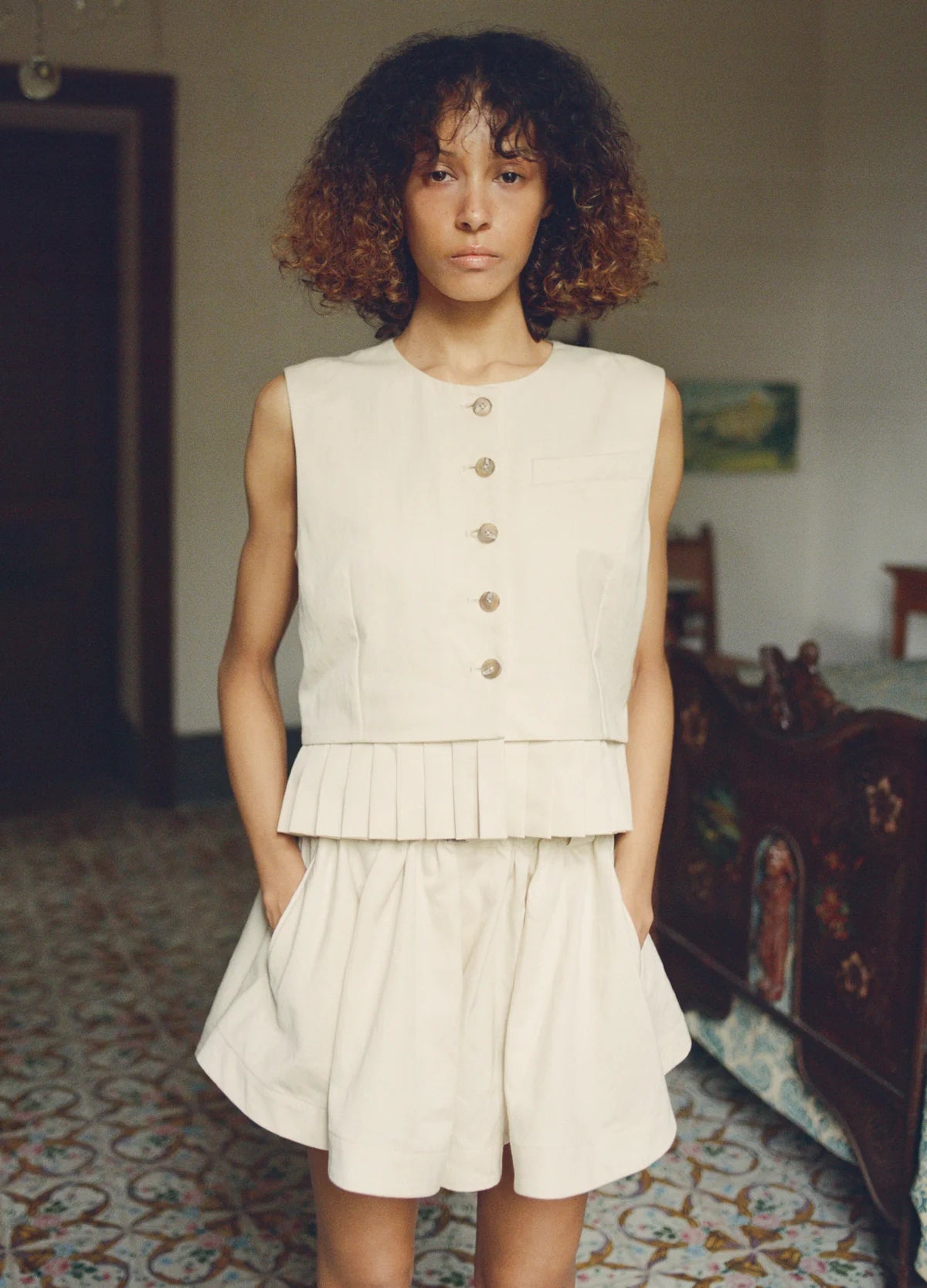 Angelina Vest - Bone