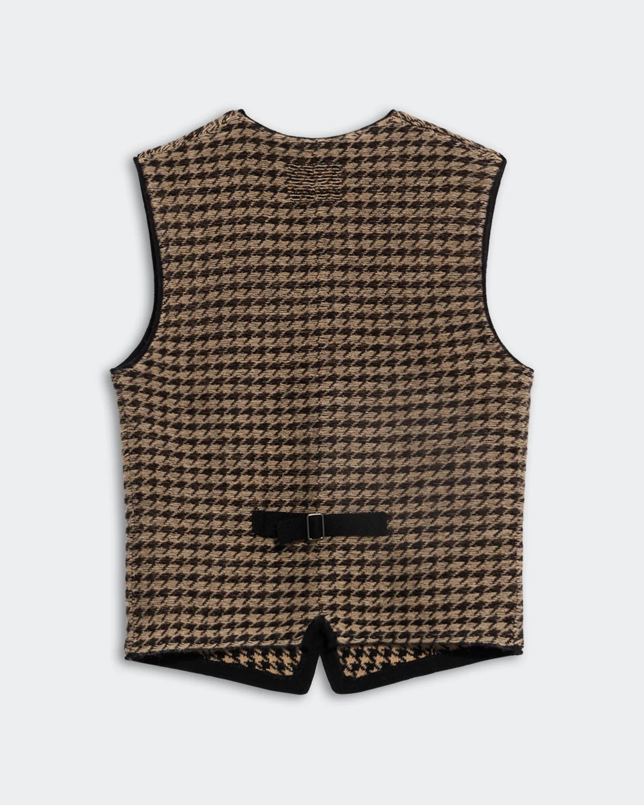 Houndstooth Tailored Vest - Black / Dune