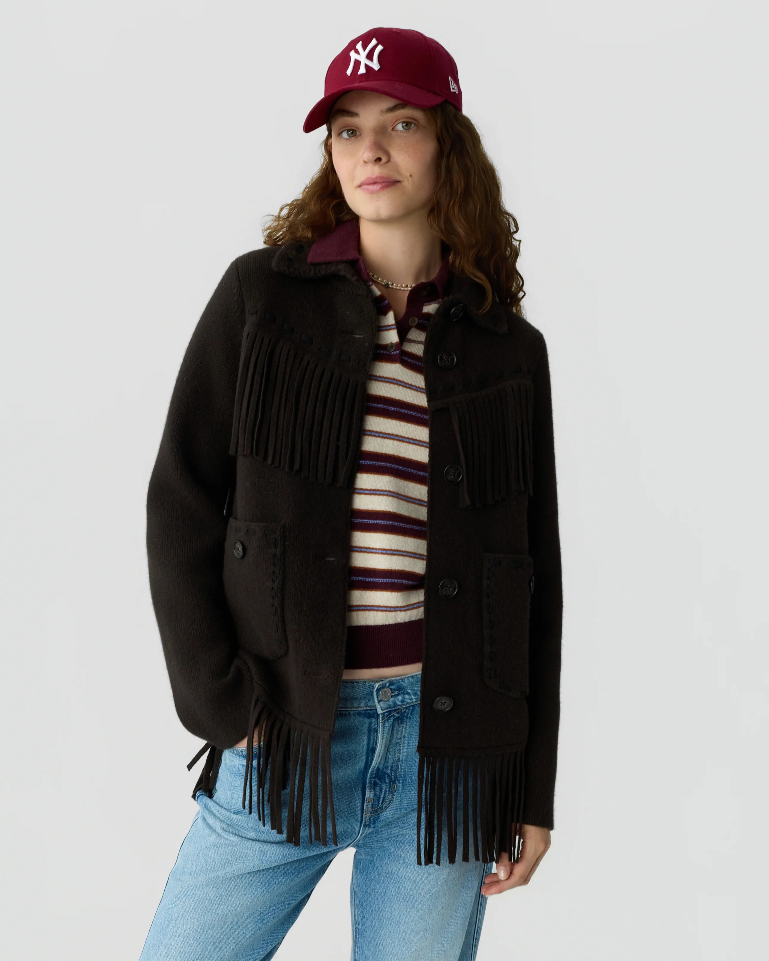Western Fringe Jacket - Burnt Cocoa
