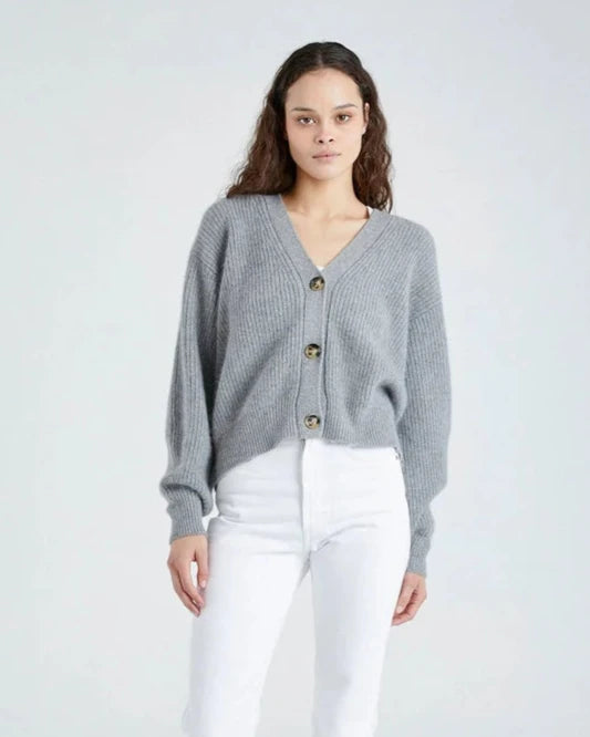 Cashmere Cardigan - Shell Gray