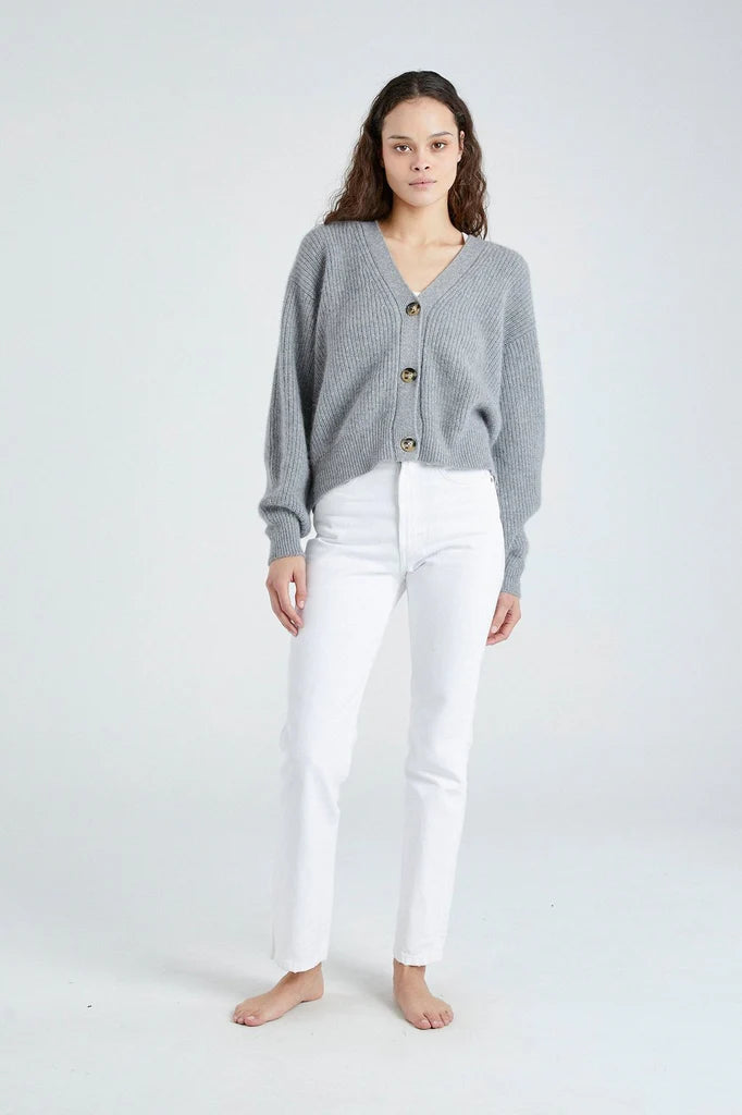 Cashmere Cardigan - Shell Gray