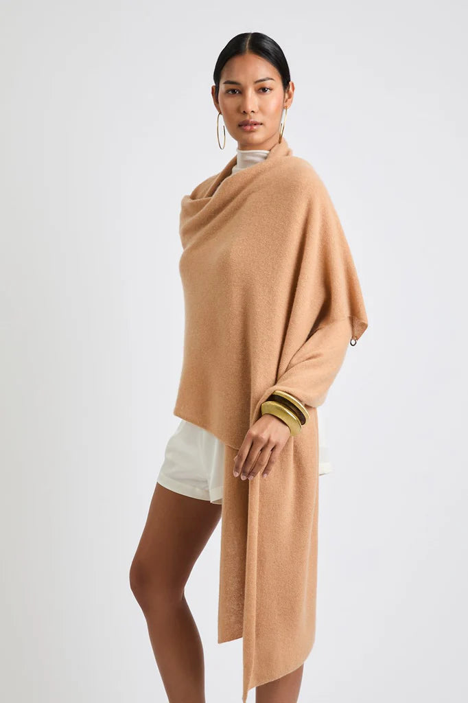 Tina XL Cashmere Scarf - Almond