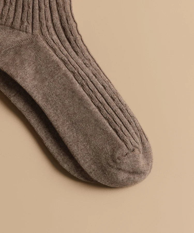 Cable Socks - Ash Heather