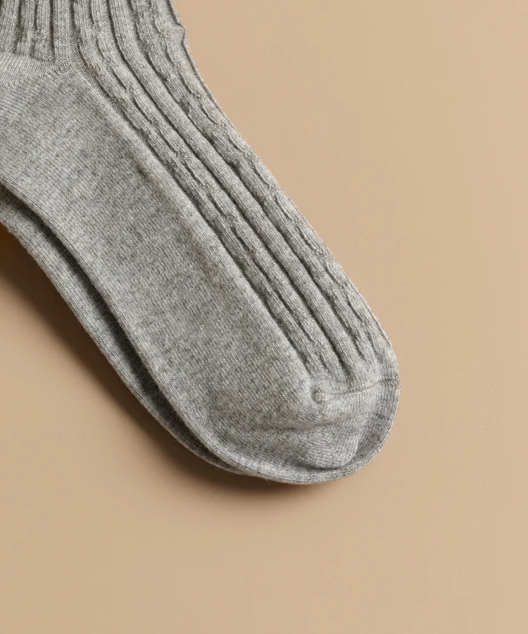 Cable Socks - Grey