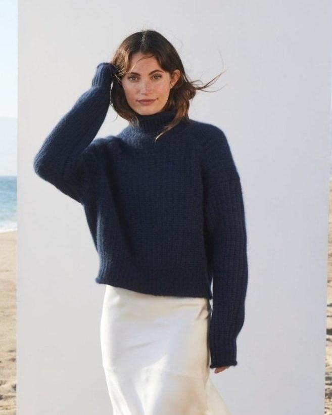 Carole Cashmere Sweater - Navy