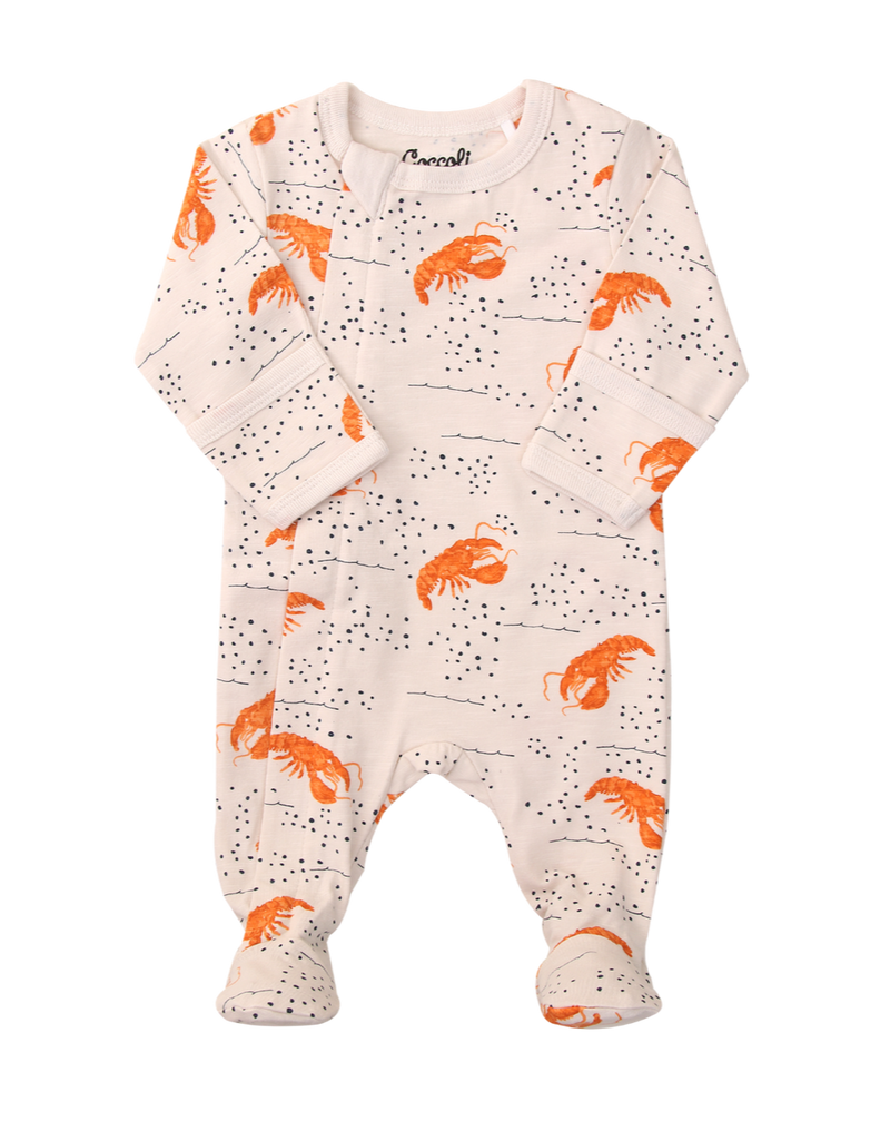 Jersey Zipper Footie - Lobsters