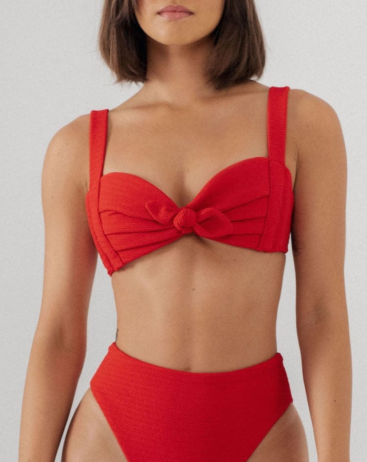 Crimson Micro Scrunch Kayla Bikini Top