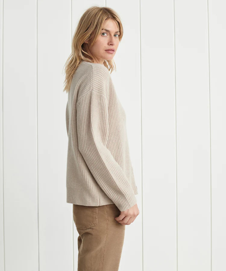 Cropped Cashmere Cocoon Cardigan - Oatmeal