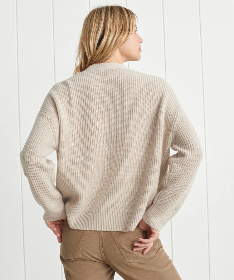 Cropped Cashmere Cocoon Cardigan - Oatmeal