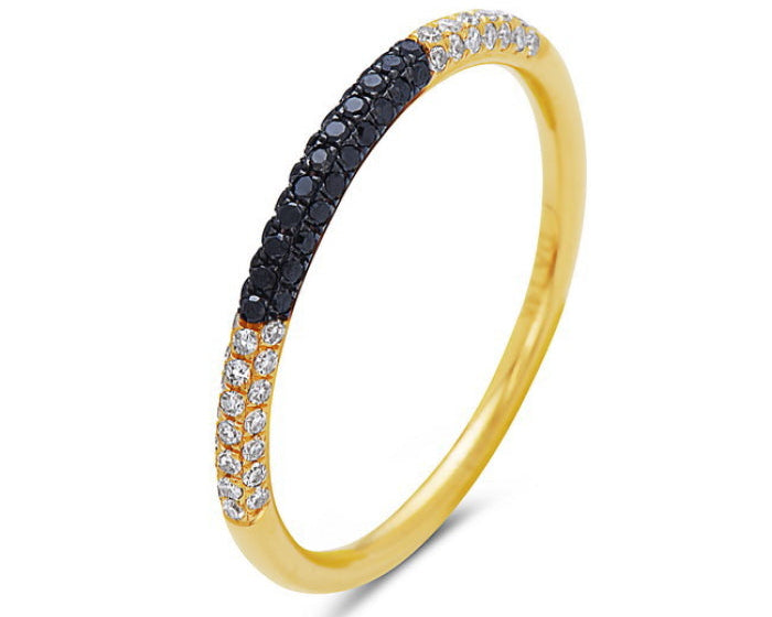 Diamond & Black Diamond Domed Ring