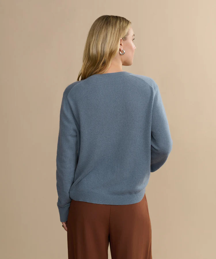 Flynn Cashmere V-Neck - Seaside