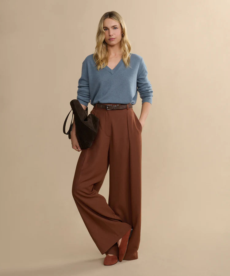 Flynn Cashmere V-Neck - Seaside