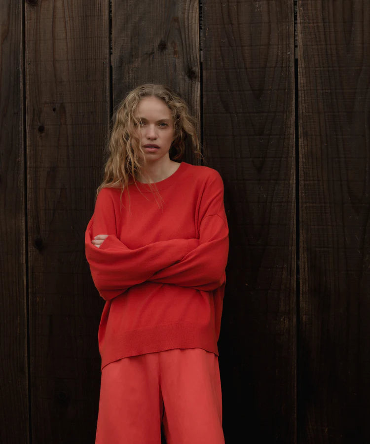 Cashmere Marina Crewneck - Tomato