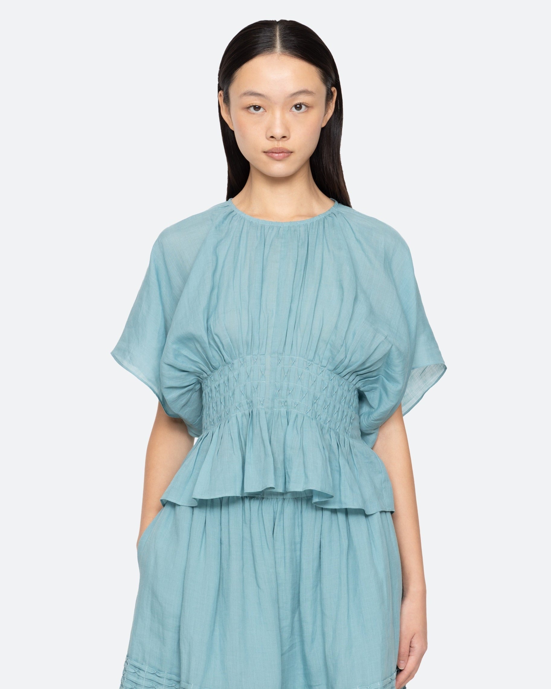 Violet Ramie Top - Blue