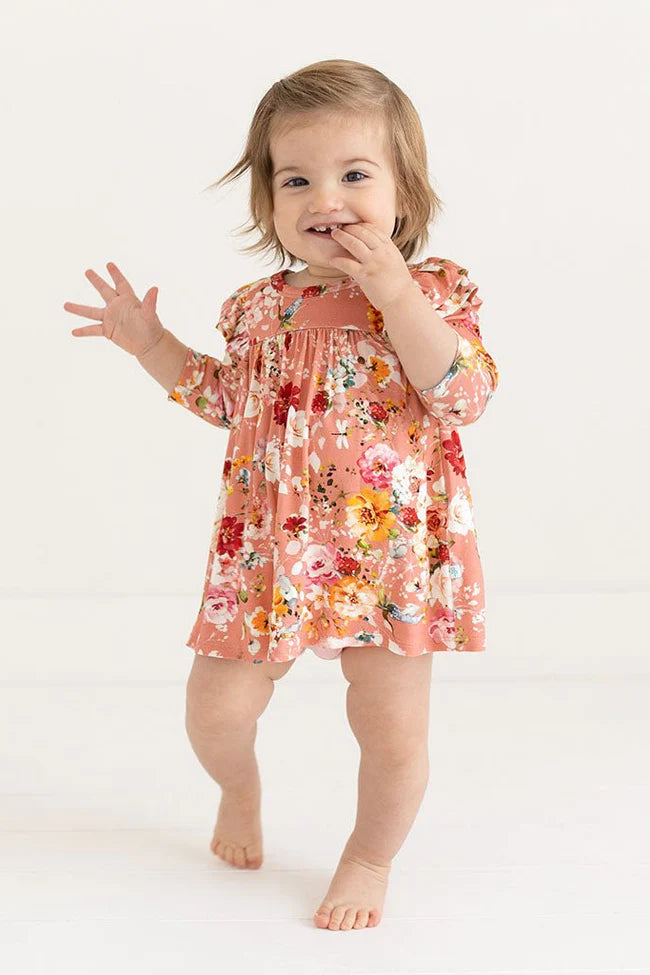 3/4 Sleeve Flutter Dress & Bloomer Set - Celia