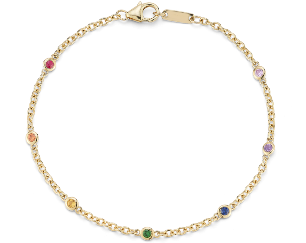Rainbow Bezel Set Bracelet