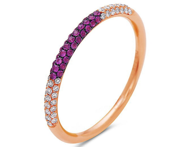 Ruby & Diamond Domed Ring