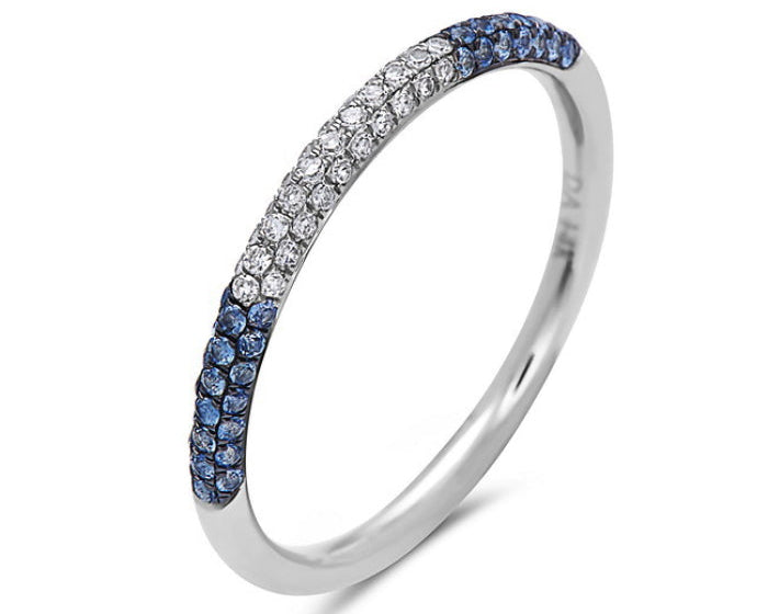 Sapphire & Diamond Domed Ring