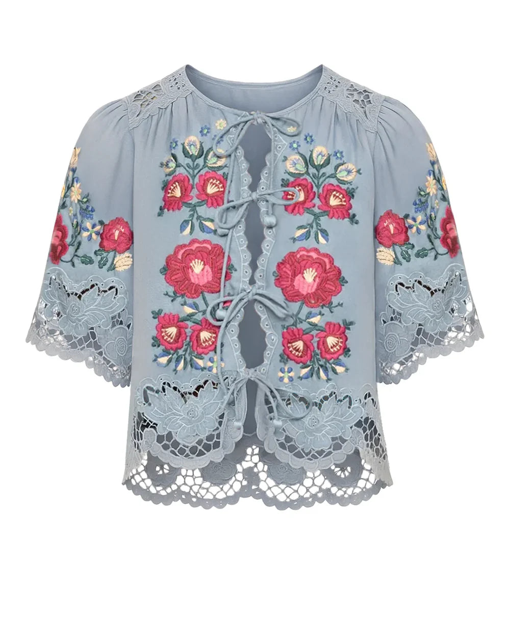 Rosaline Short Sleeve Top - Blue