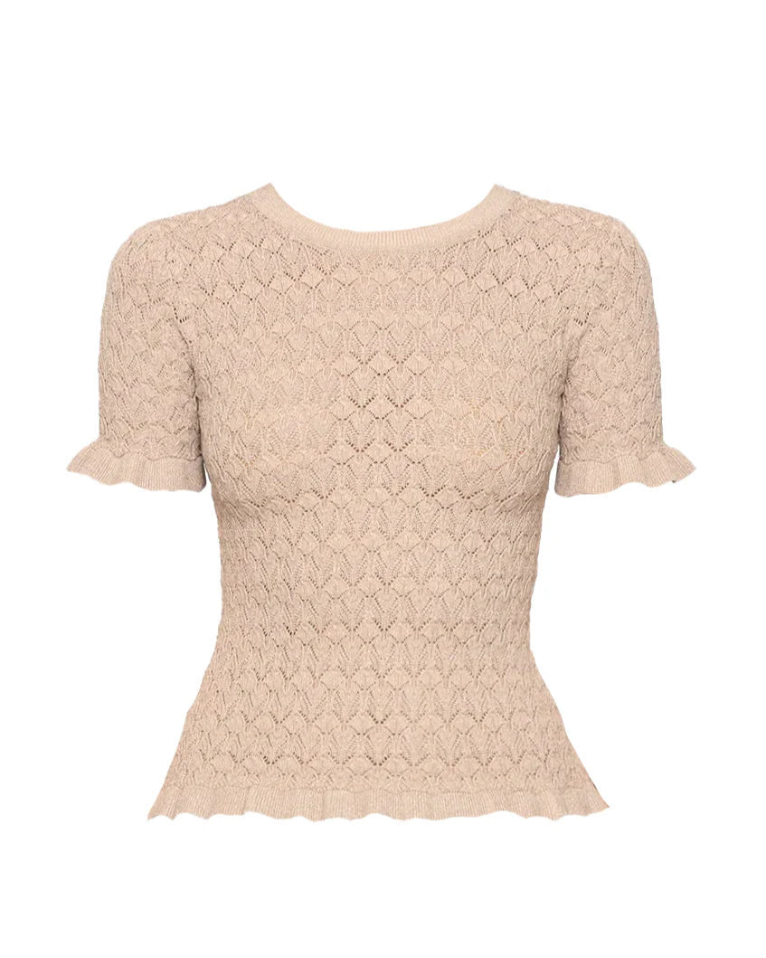Ruby Knit Tee - Champagne