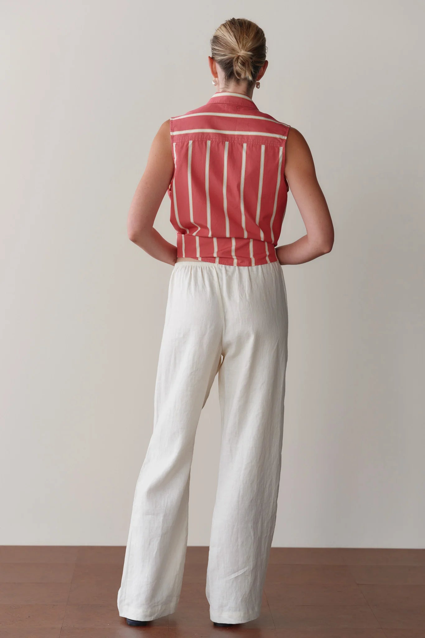 The Linen Simple Pant - Creme