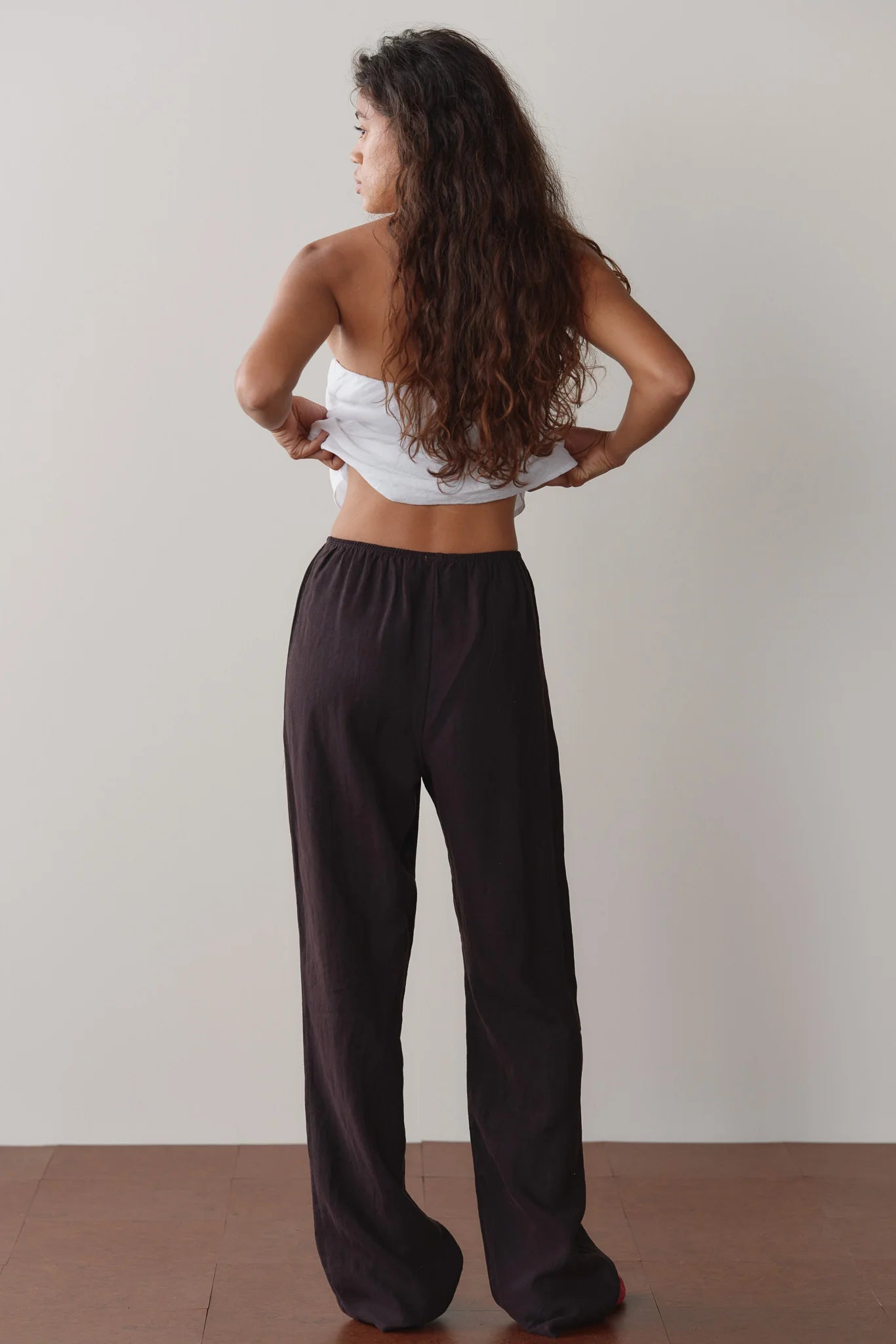The Linen Simple Pant - Espresso