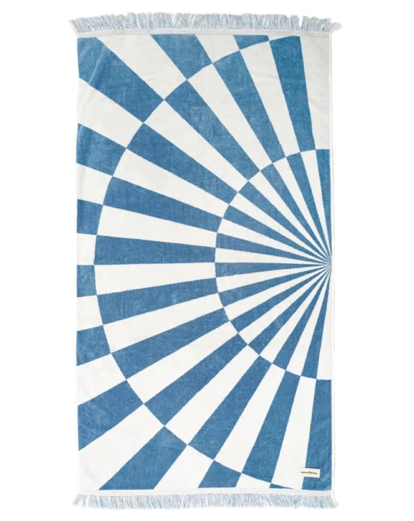 Beach Towel- Classic Blue Spiral