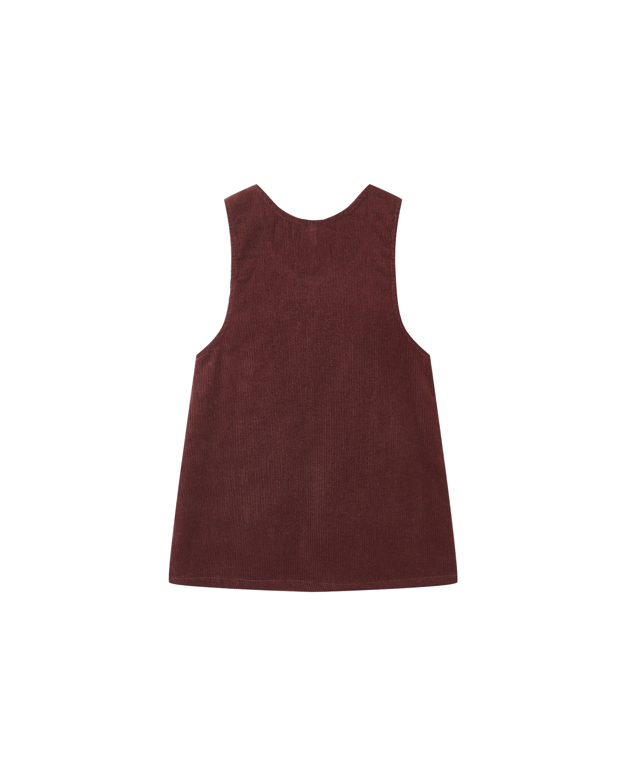 Odette Overall Dress and Scallop Tee Set - Burgundy and Natural