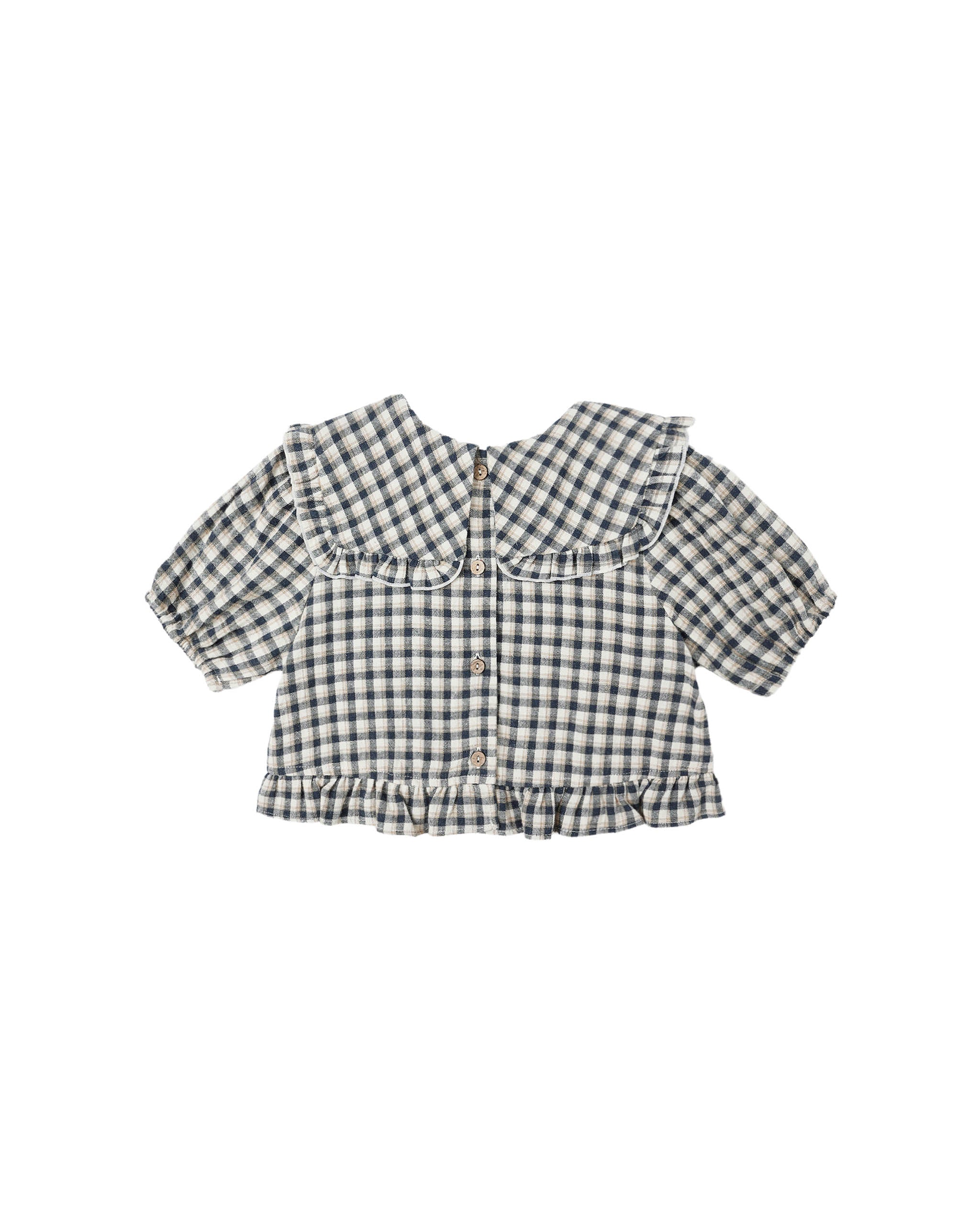 Prairie Blouse and Wide Leg Pant - Navy Check