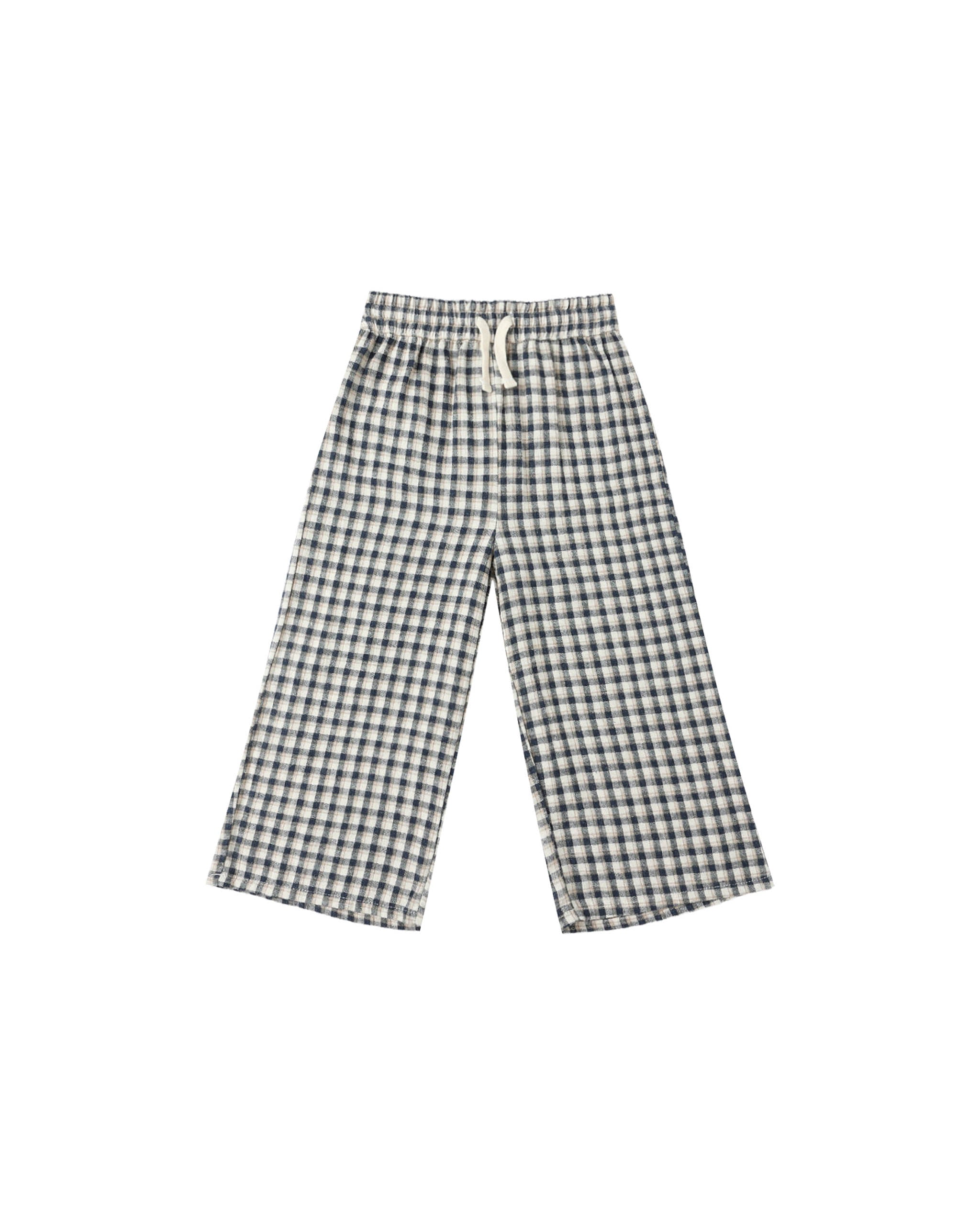 Prairie Blouse and Wide Leg Pant - Navy Check