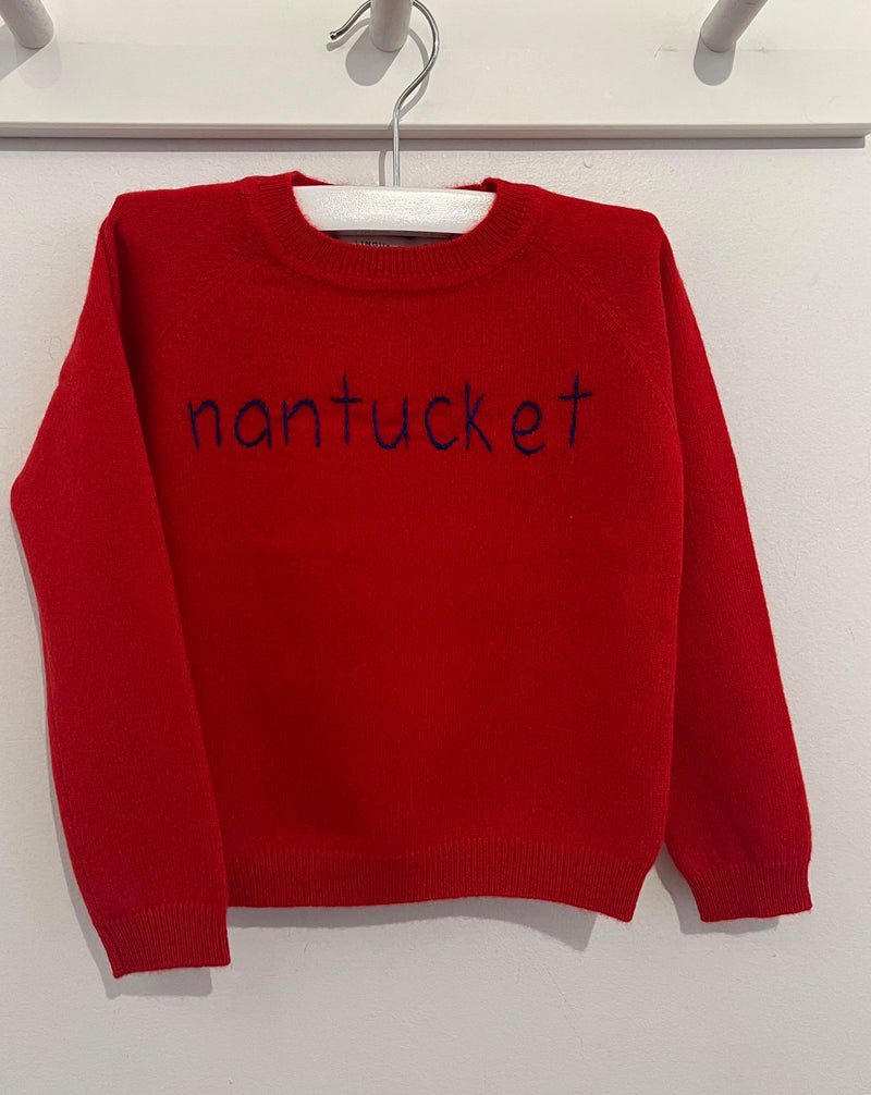 "Nantucket" - Kid's Cashmere Crewneck - Red