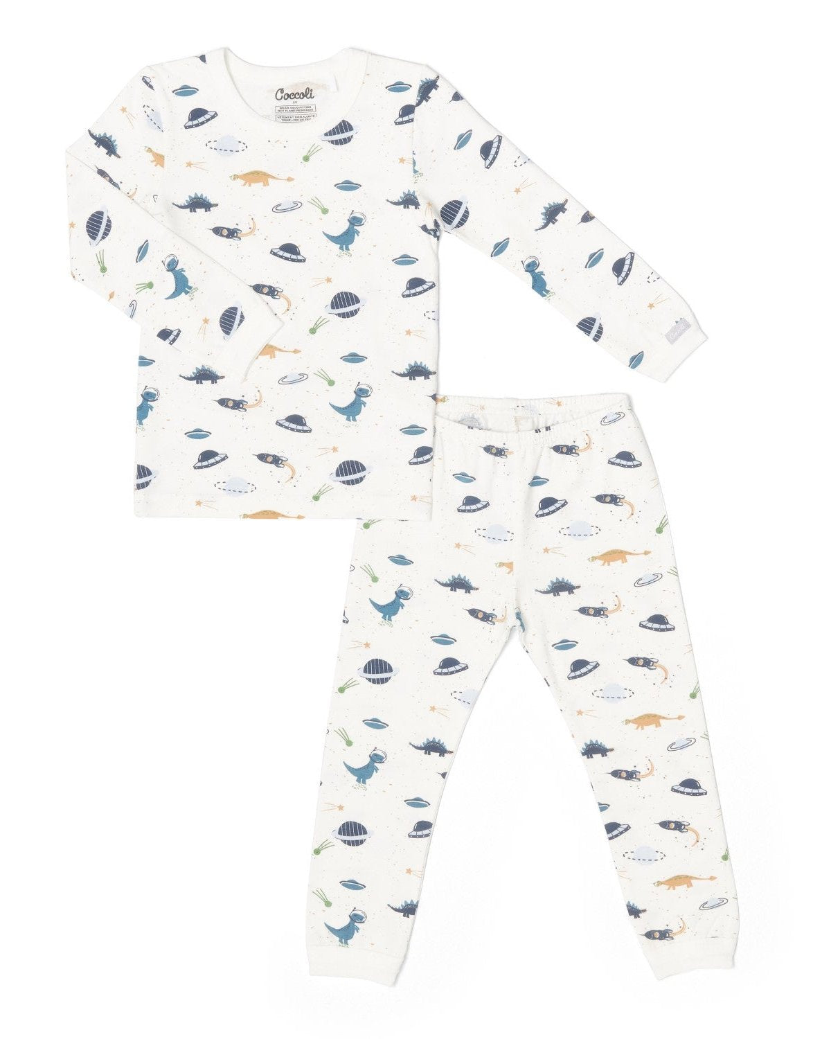 Cotton Modal Long Sleeve Pyjama - Dinos on Cream