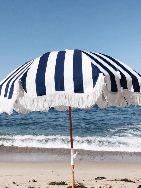 Holiday Beach Umbrella - Crew Navy Stripe