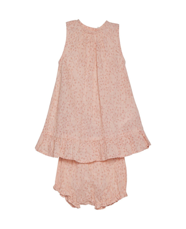 Short Sleeve Dress With Briefs- Dusty Pink