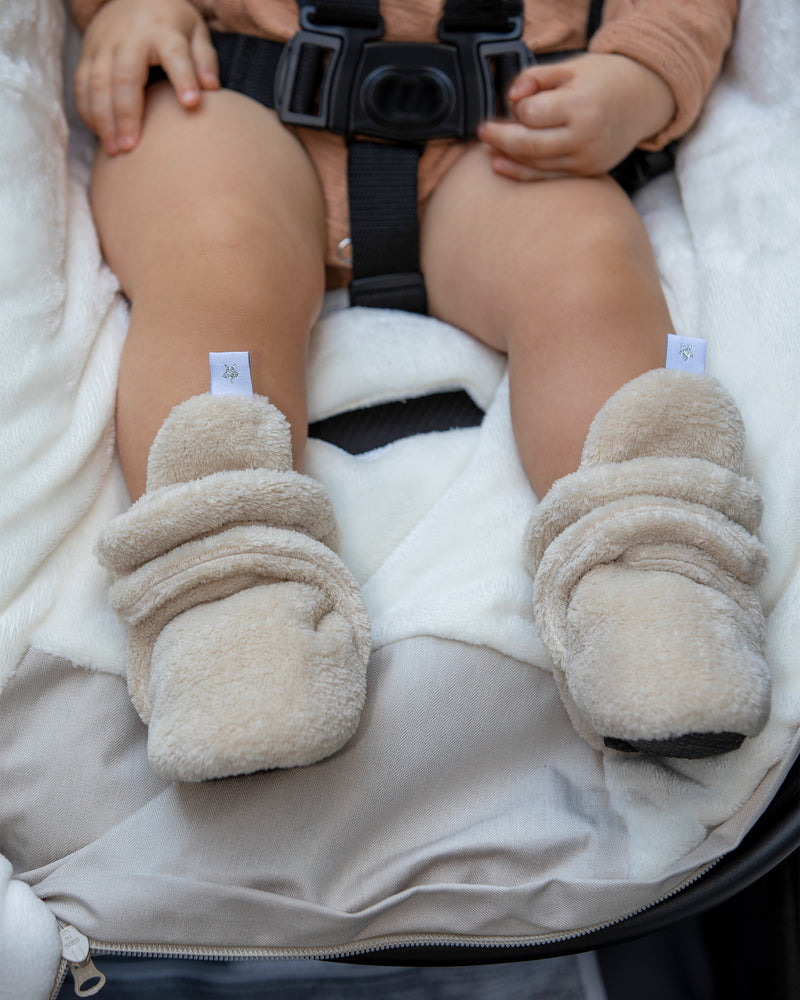 Baby Bootie Slippers - Plush Sand