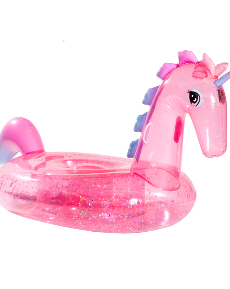 Clear Glitter Unicorn Float