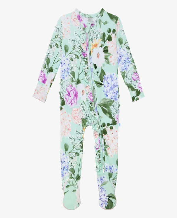 Erin- Zippered Ruffled Footie